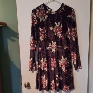 Altar'd State Velvet Dress with Floral Design